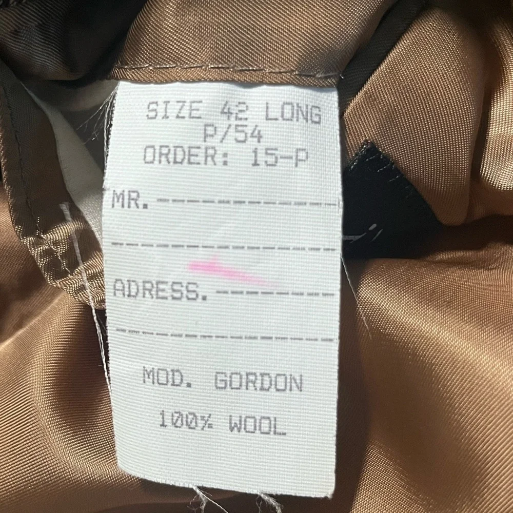 Jos. A. Bank Men's Tan Gordon 100% wool blazer 42L houndstooth brown